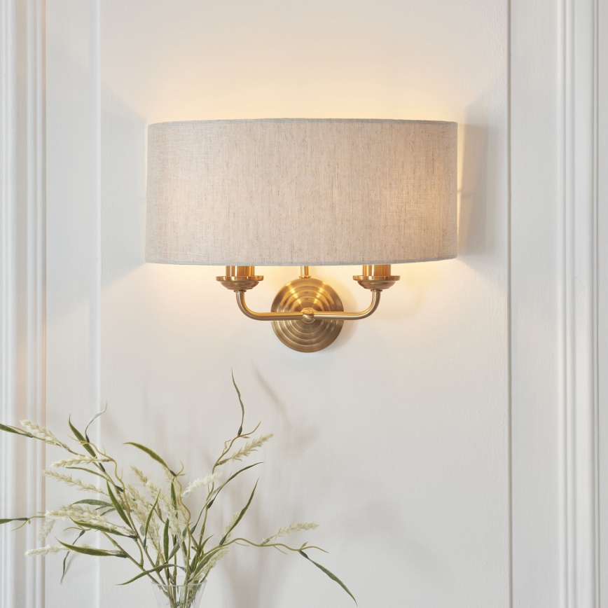 Endon 110726 - Iluminação de parede HIGHCLERE 2xE14/40W/230V bege/latão