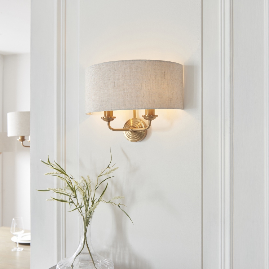 Endon 110726 - Iluminação de parede HIGHCLERE 2xE14/40W/230V bege/latão