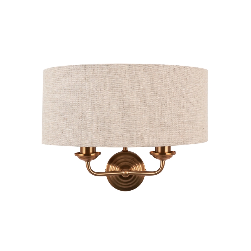 Endon 110726 - Iluminação de parede HIGHCLERE 2xE14/40W/230V bege/latão