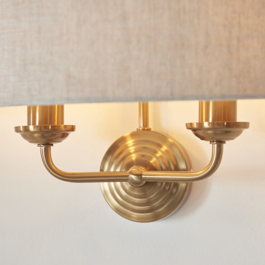 Endon 110726 - Iluminação de parede HIGHCLERE 2xE14/40W/230V bege/latão