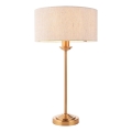 Endon 110728 - Candeeiro de mesa HIGHCLERE 1xE14/7W/230V bege/latão Ø 25 cm