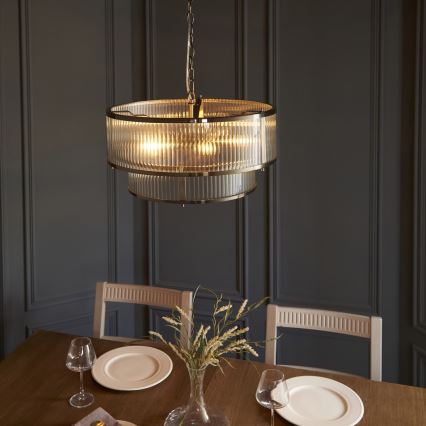 Endon 110944 - Lustre com corrente RIDGETON 5xE14/6W/230V latão