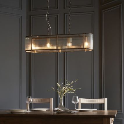 Endon 110945 - Candeeiro suspenso RIDGETON 4xE14/6W/230V latão/transparente