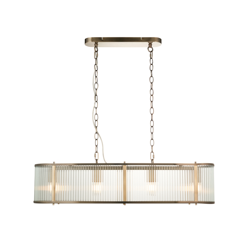 Endon 110945 - Candeeiro suspenso RIDGETON 4xE14/6W/230V latão/transparente