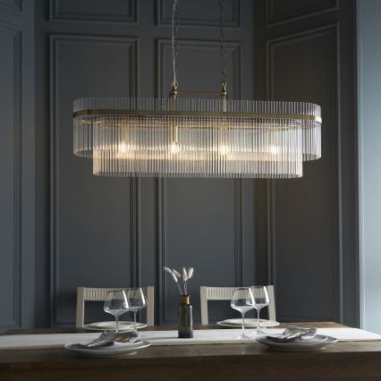 Endon 112573 - Candeeiro suspenso MARIETTA 4xE14/6W/230V latão/transparente
