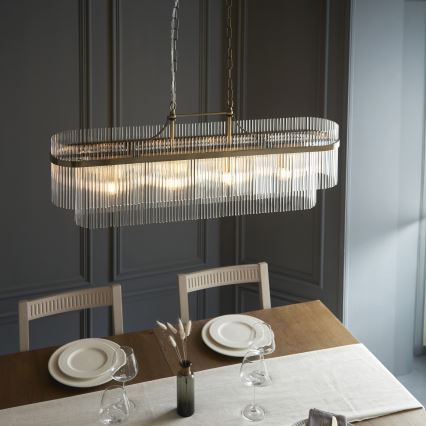 Endon 112573 - Candeeiro suspenso MARIETTA 4xE14/6W/230V latão/transparente
