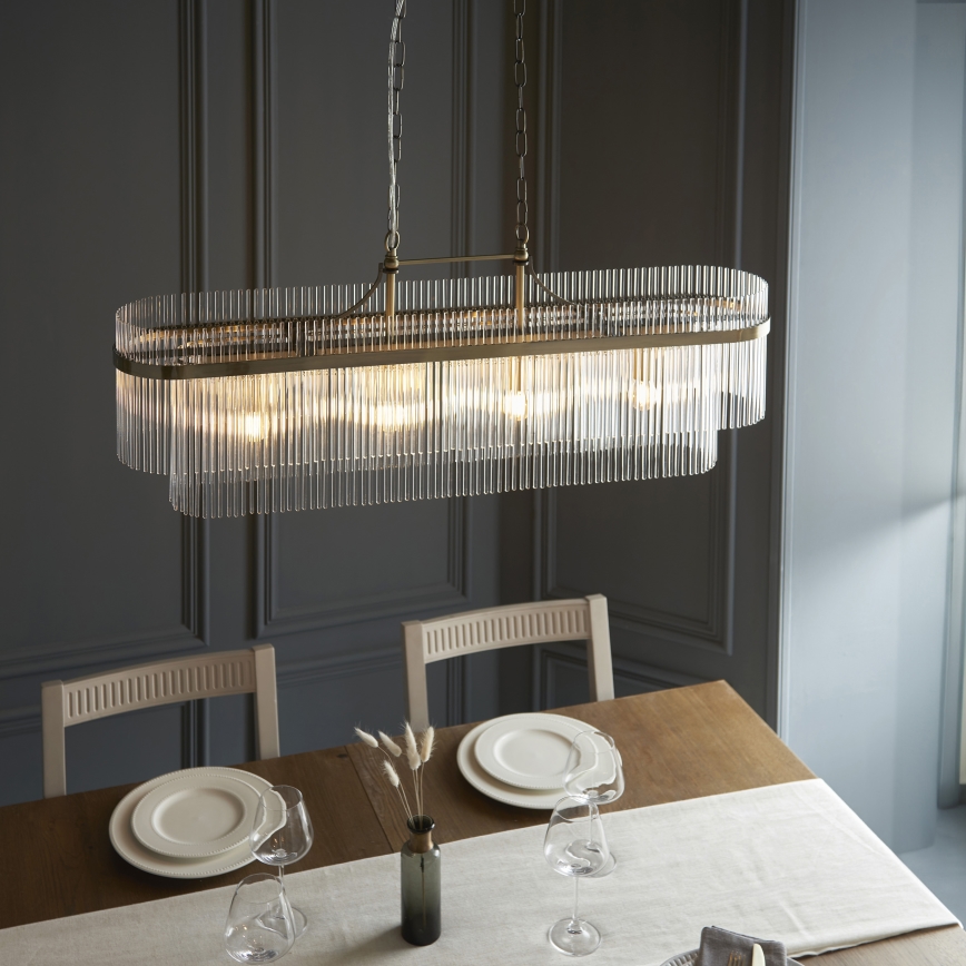 Endon 112573 - Candeeiro suspenso MARIETTA 4xE14/6W/230V latão/transparente