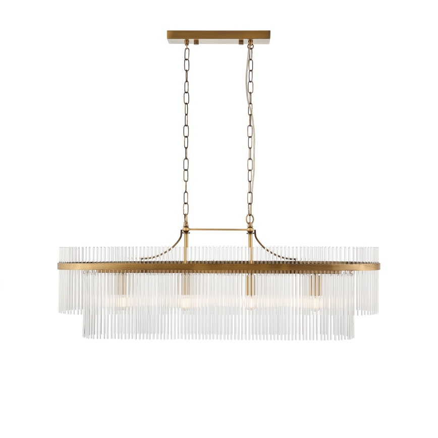 Endon 112573 - Candeeiro suspenso MARIETTA 4xE14/6W/230V latão/transparente