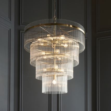 Endon 112576 - Candeeiro suspenso MARIETTA 16xE14/6W/230V latão/transparente