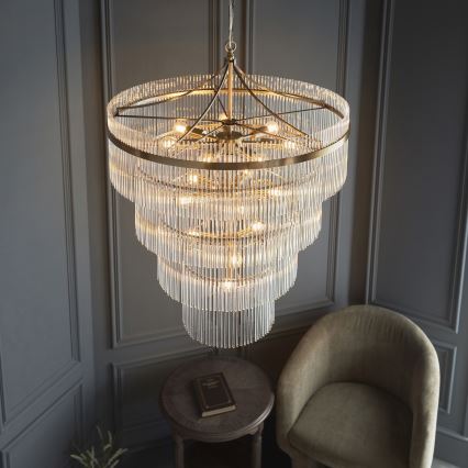 Endon 112576 - Candeeiro suspenso MARIETTA 16xE14/6W/230V latão/transparente