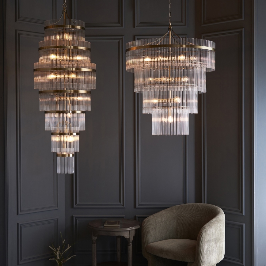 Endon 112576 - Candeeiro suspenso MARIETTA 16xE14/6W/230V latão/transparente