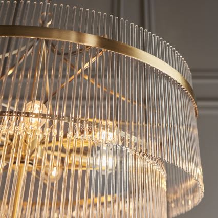 Endon 112576 - Candeeiro suspenso MARIETTA 16xE14/6W/230V latão/transparente