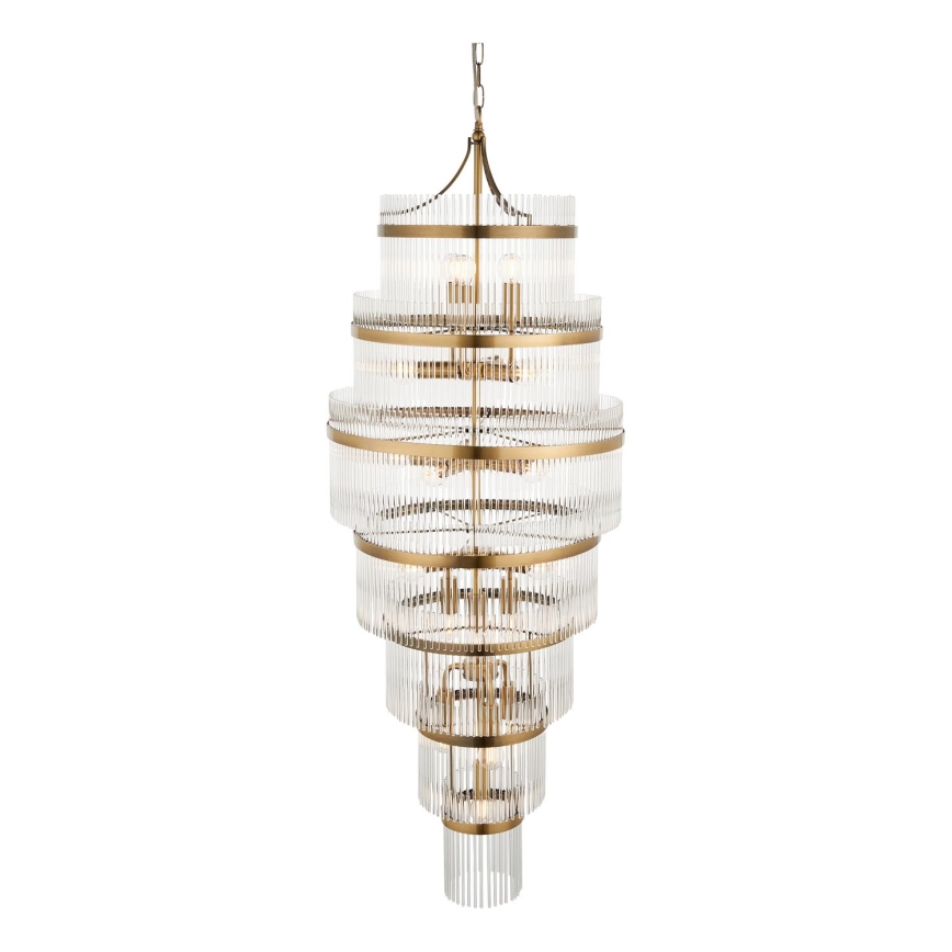 Endon 112793 - Candeeiro suspenso MARIETTA GRAND 21xE14/6W/230V latão/transparente