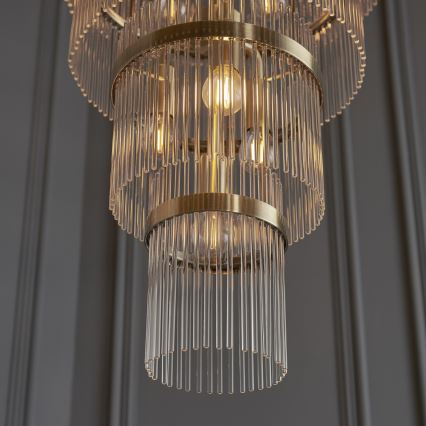 Endon 112793 - Candeeiro suspenso MARIETTA GRAND 21xE14/6W/230V latão/transparente