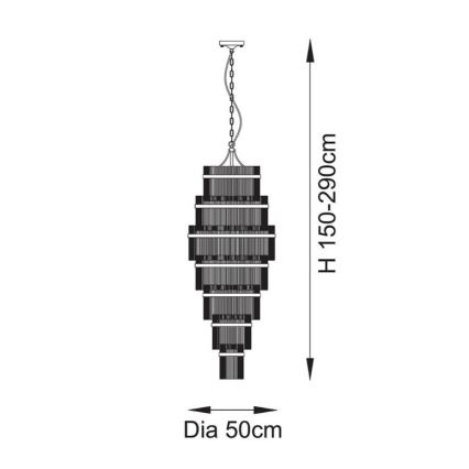 Endon 112793 - Candeeiro suspenso MARIETTA GRAND 21xE14/6W/230V latão/transparente