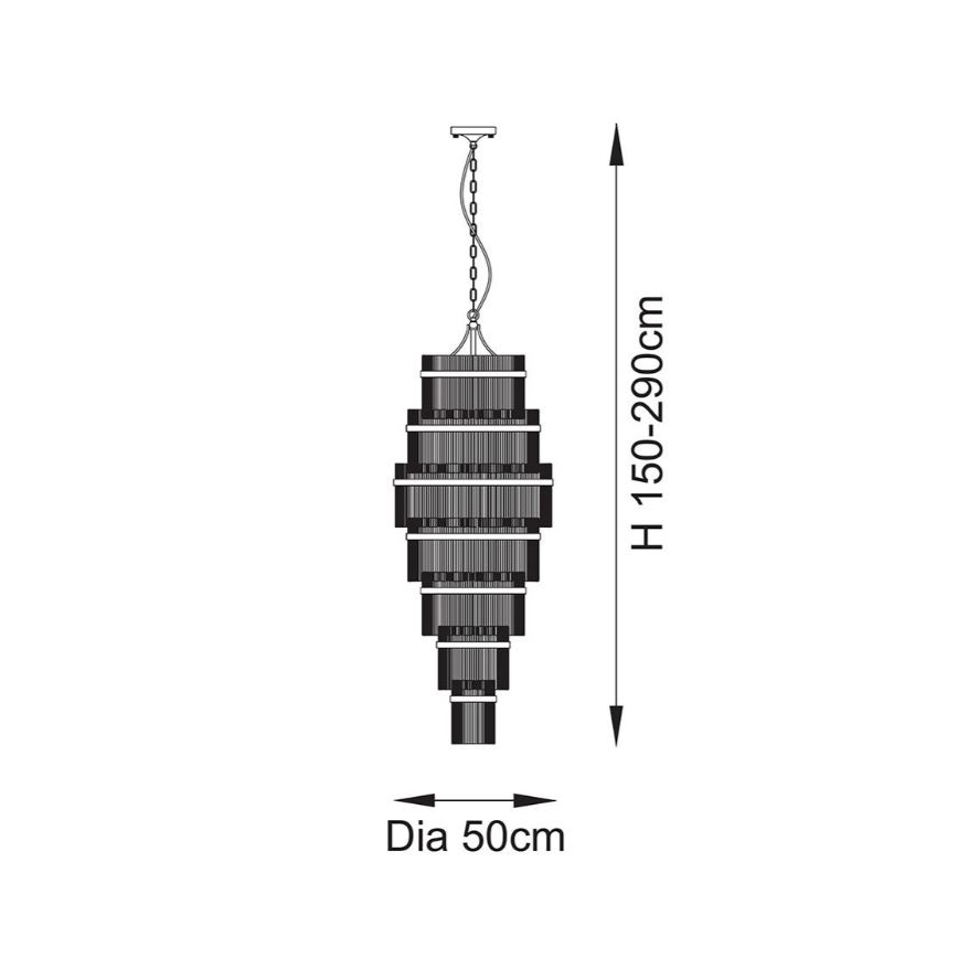 Endon 112793 - Candeeiro suspenso MARIETTA GRAND 21xE14/6W/230V latão/transparente