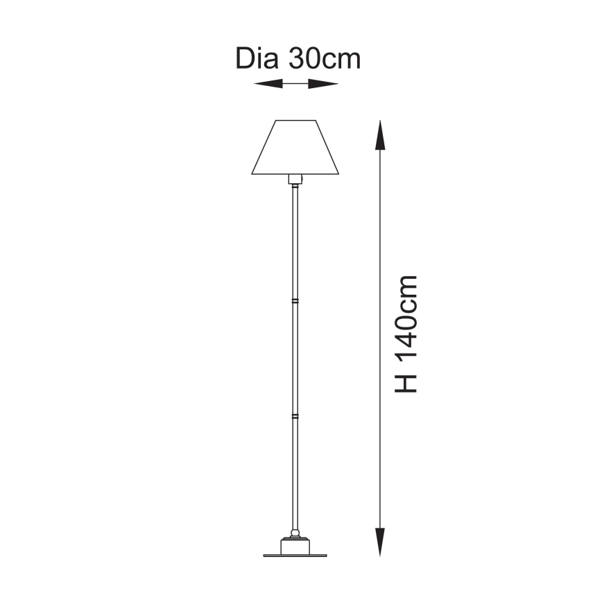 Endon 114785 - Candeeiro de chão LED com regulação BURLEY LED/1,5W/5V latão/cinzento