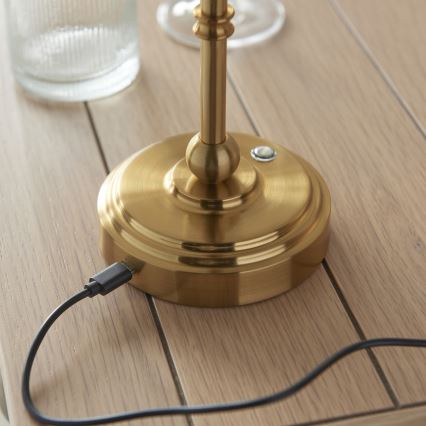 Endon 114796 - Candeeiro de mesa LED com regulação BURLEY LED/1,5W/5V latão/azul