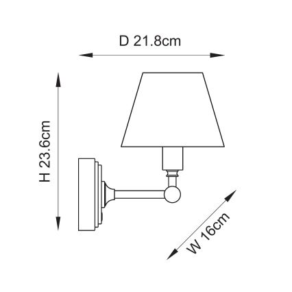 Endon 114827 - Candeeiro de parede LED com regulação BURLEY LED/1,5W/5V latão/azul