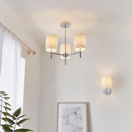 Endon 56642 - Candeeiro suspenso BRIO 3xE14/40W/230V cromado brilhante/branco