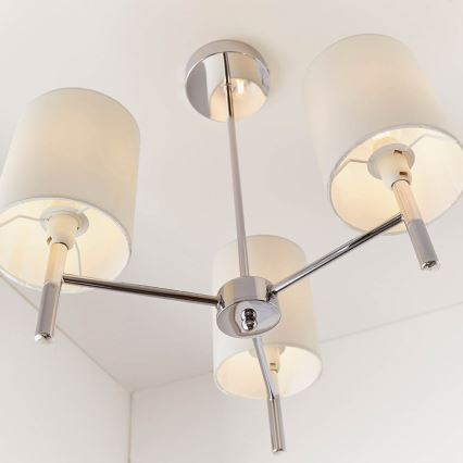Endon 56642 - Candeeiro suspenso BRIO 3xE14/40W/230V cromado brilhante/branco