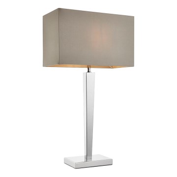 Endon 56707 - Candeeiro de mesa MORETO 1xE27/60W/230V cromado brilhante/cinzento