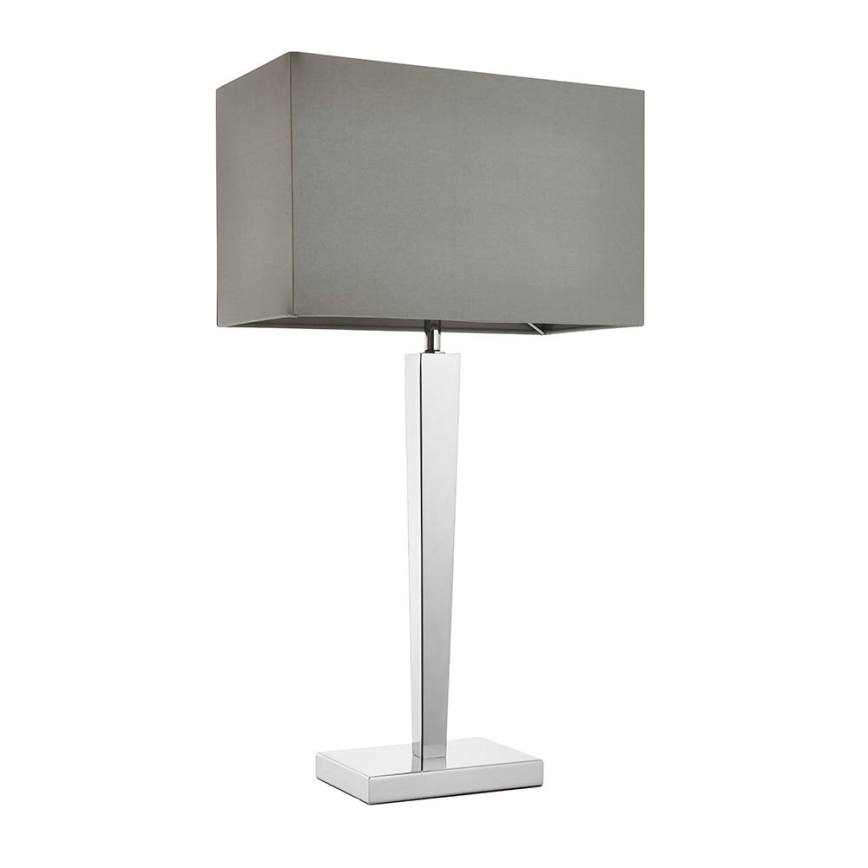Endon 56707 - Candeeiro de mesa MORETO 1xE27/60W/230V cromado brilhante/cinzento