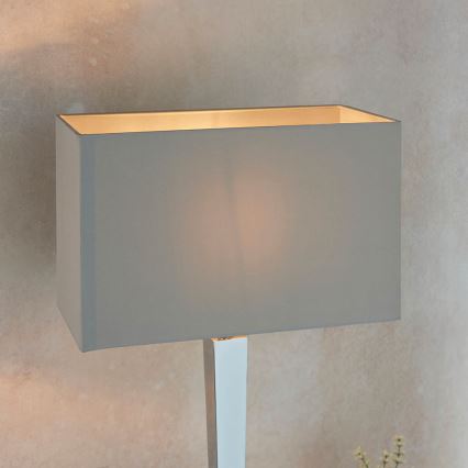 Endon 56707 - Candeeiro de mesa MORETO 1xE27/60W/230V cromado brilhante/cinzento