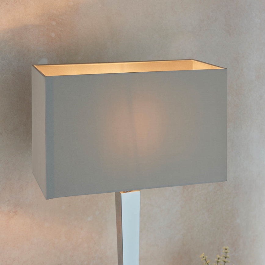 Endon 56707 - Candeeiro de mesa MORETO 1xE27/60W/230V cromado brilhante/cinzento