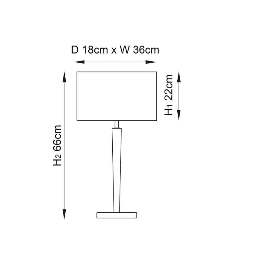 Endon 56707 - Candeeiro de mesa MORETO 1xE27/60W/230V cromado brilhante/cinzento