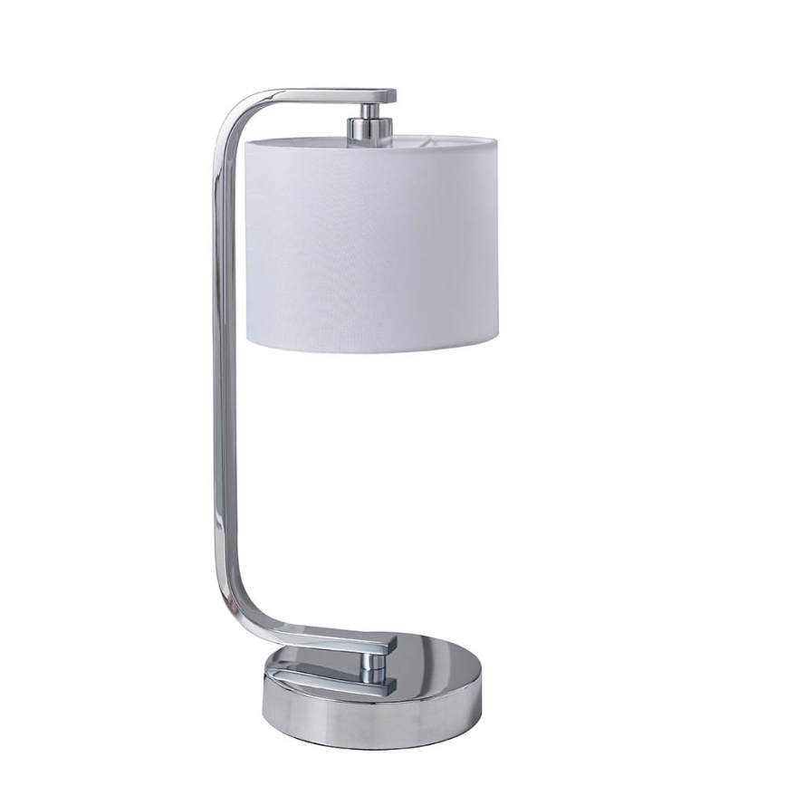 Endon 57917 - Lâmpada de mesa regulável CANNING 1xE14/40W/230V cromado brilhante/branco