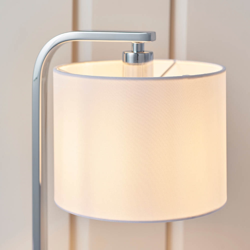 Endon 57917 - Lâmpada de mesa regulável CANNING 1xE14/40W/230V cromado brilhante/branco