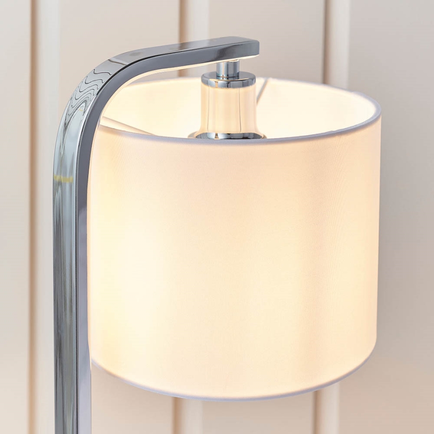 Endon 57917 - Lâmpada de mesa regulável CANNING 1xE14/40W/230V cromado brilhante/branco