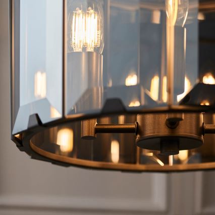 Endon 61281 - Lustre suspenso por corrente CLOONEY 4xE14/40W/230V preto/fumê