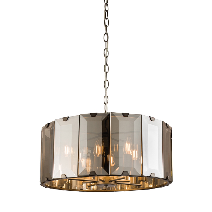 Endon 61294 - Candeeiro suspenso CLOONEY 8xE14/40W/230V preto/fumado