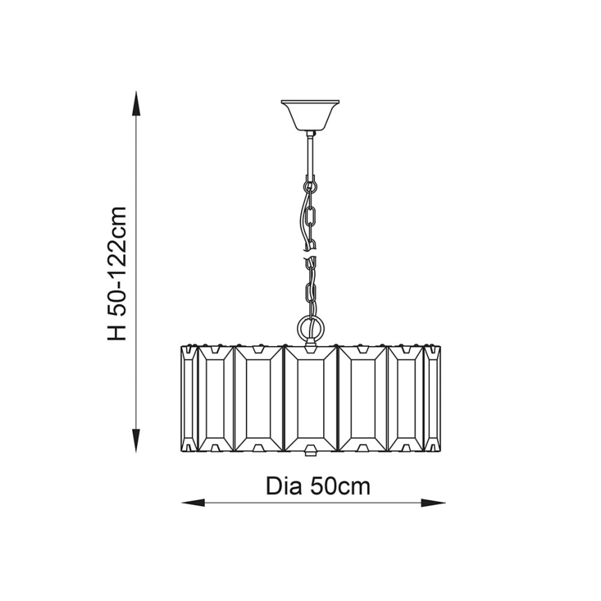 Endon 61294 - Candeeiro suspenso CLOONEY 8xE14/40W/230V preto/fumado