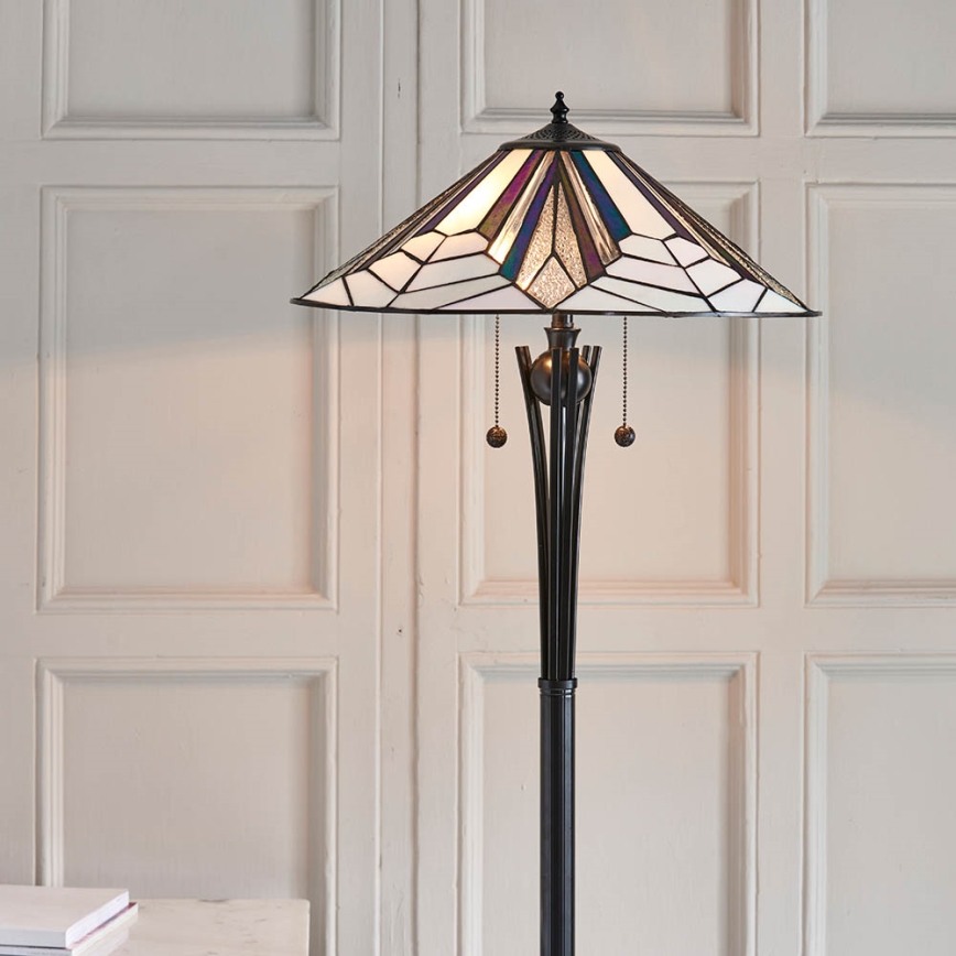 Endon 63934 - Candeeiro de chão ASTORIA 2xE27/60W/230V diâmetro 48 cm