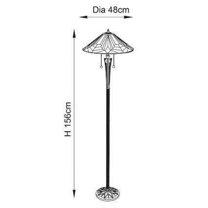 Endon 63934 - Candeeiro de chão ASTORIA 2xE27/60W/230V diâmetro 48 cm