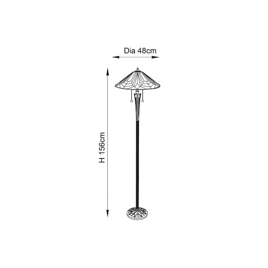 Endon 63934 - Candeeiro de chão ASTORIA 2xE27/60W/230V diâmetro 48 cm