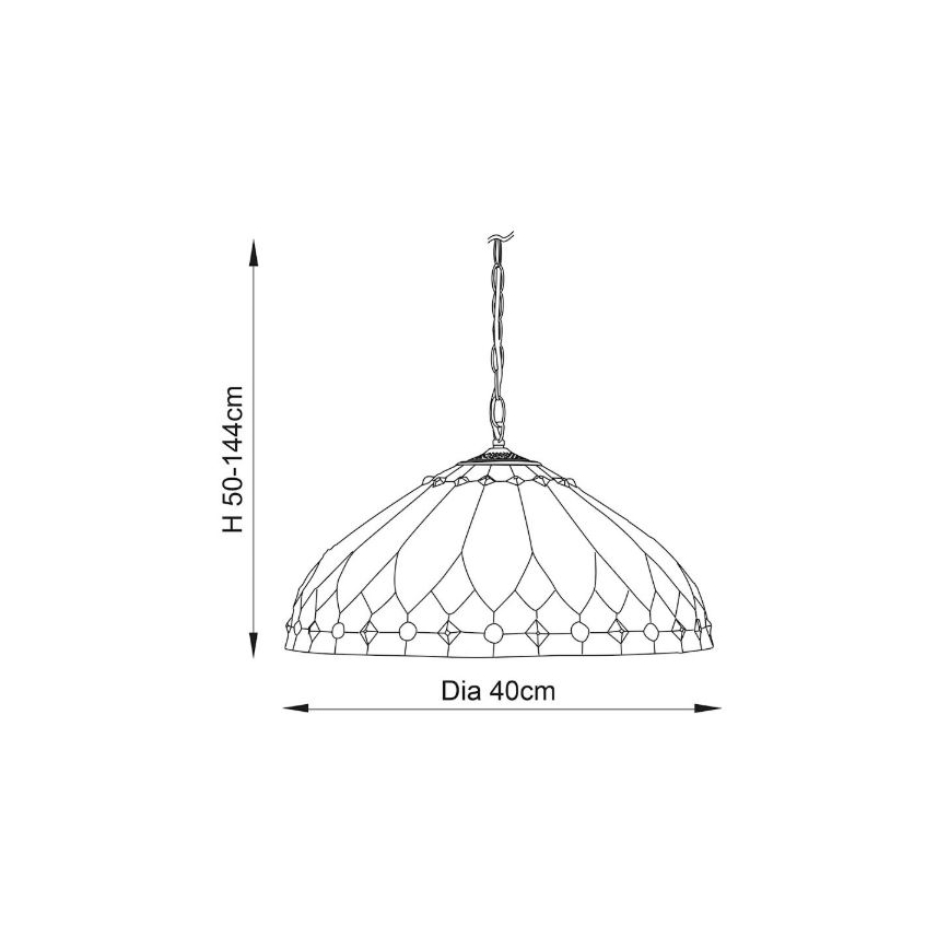 Endon 63977 - Candeeiro suspenso BROOKLYN 1xE27/60W/230V diâmetro 40 cm