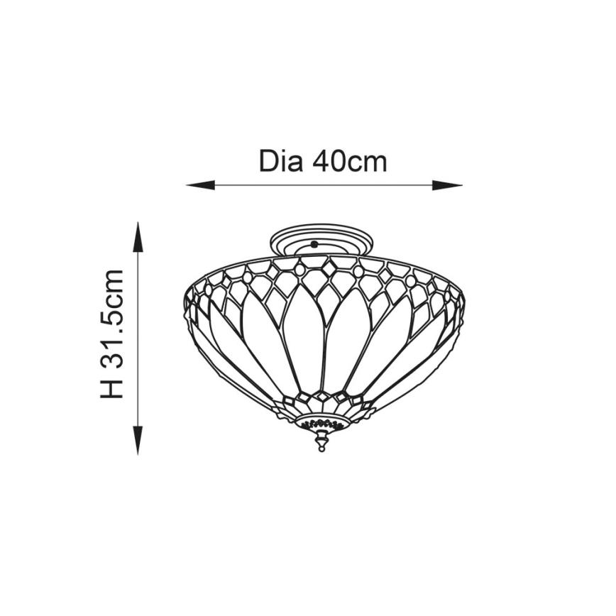 Endon 63978 - Candeeiro integrado BROOKLYN 3xE27/60W/230V diâmetro 40 cm