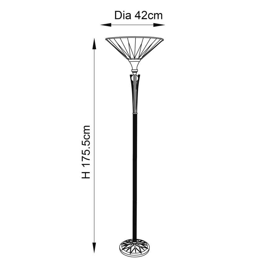 Endon 64042 - Candeeiro de chão DARK STAR 1xE27/60W/230V diâmetro 42 cm