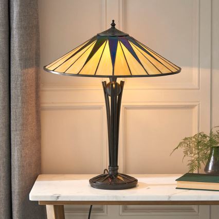 Endon 64045 - Candeeiro de mesa DARK STAR 2xE27/60W/230V diâmetro 49 cm