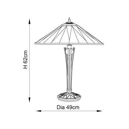 Endon 64045 - Candeeiro de mesa DARK STAR 2xE27/60W/230V diâmetro 49 cm
