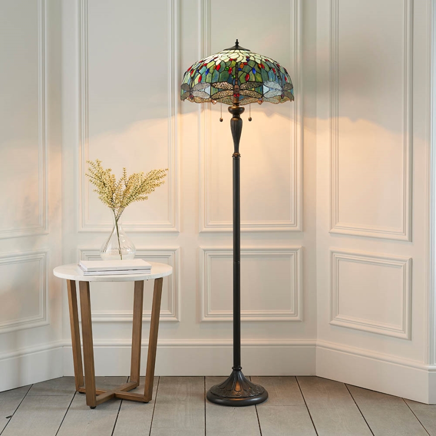 Endon 64069 - Candeeiro de chão LIBÉLULA 2xE27/60W/230V diâmetro 50 cm