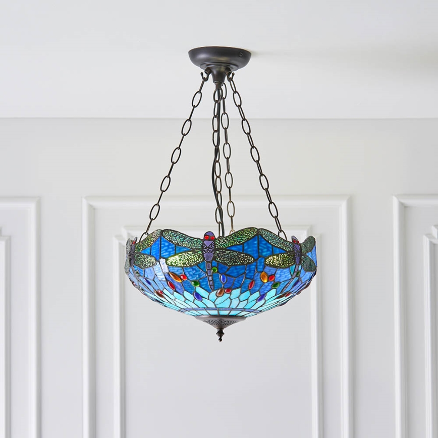 Endon 64075 - Lustre com corrente DRAGONFLY, 3xE27/60W/230V, Ø 41 cm