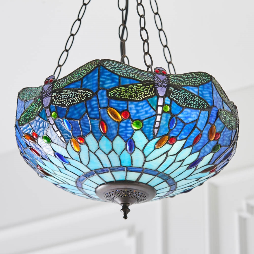 Endon 64075 - Lustre com corrente DRAGONFLY, 3xE27/60W/230V, Ø 41 cm