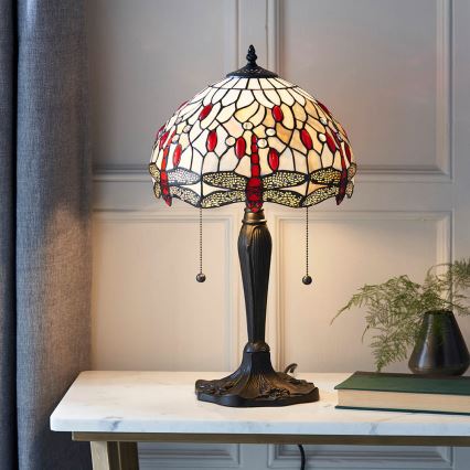 Endon 64086 - Candeeiro de mesa LIBÉLULA 2xE27/60W/230V diâmetro 30 cm