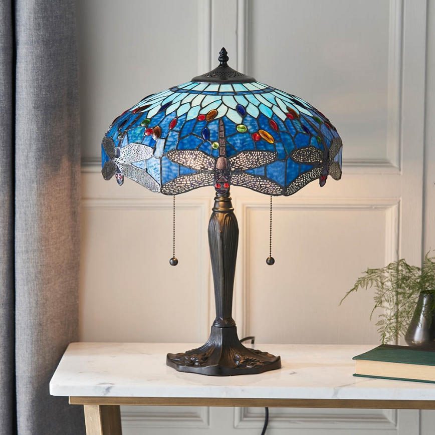 Endon 64089 - Candeeiro de mesa LIBÉLULA 2xE27/60W/230V diâmetro 41 cm