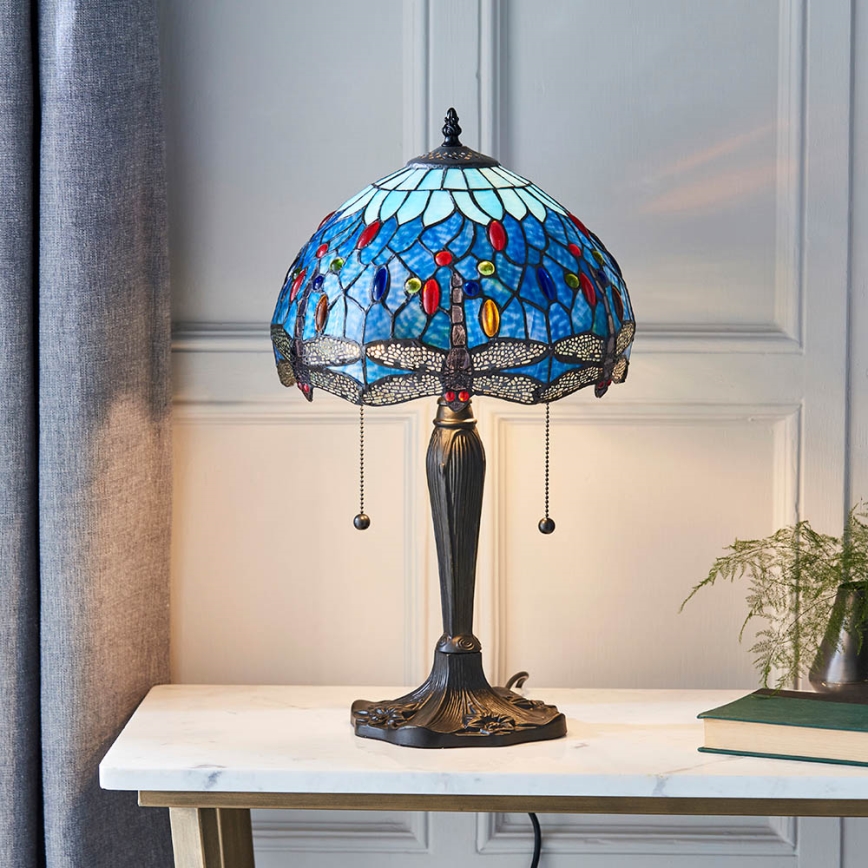 Endon 64090 - Candeeiro de mesa DRAGONFLY 2xE27/60W/230V Ø 30 cm